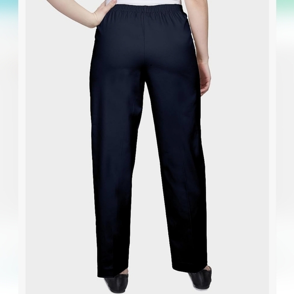 Alfred Dunner Black  Around Elastic Waist Cotton Medium Twill Pants NWT Size 16 - Picture 3 of 6